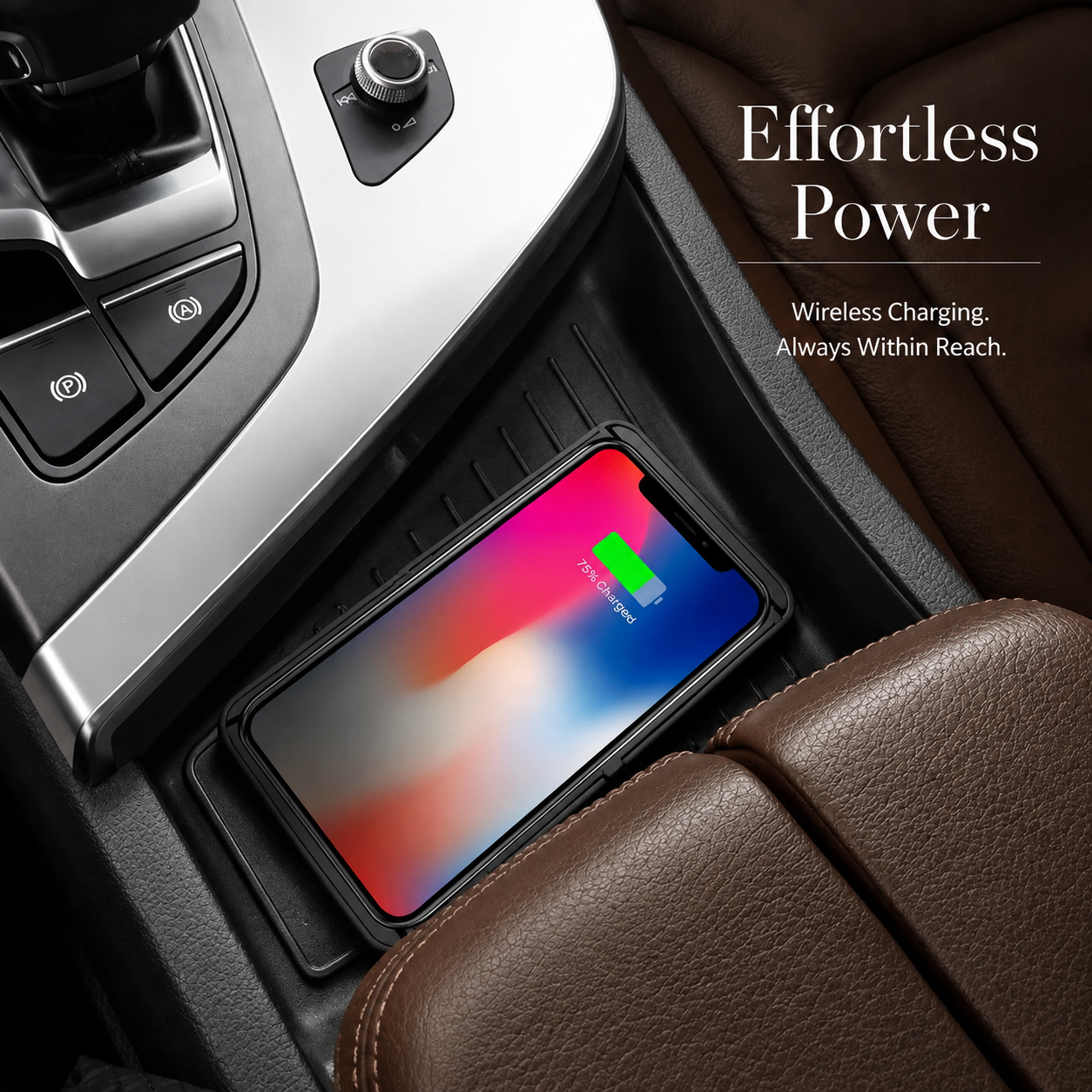 Premium Wireless Car Charger 15W Fast Wireless Charging Dashboard Phone Charging Pad Anti-Slip Silicone Cradle Dock Compatible with iPhone