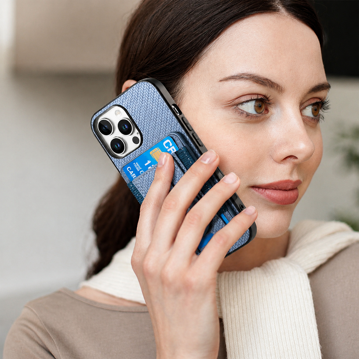 Premium iPhone Case 2-in-1 Detachable Wallet Cover PU Leather Magnetic Card Holder AirTag Holder Wireless Charging Stand Shockproof Protection Design