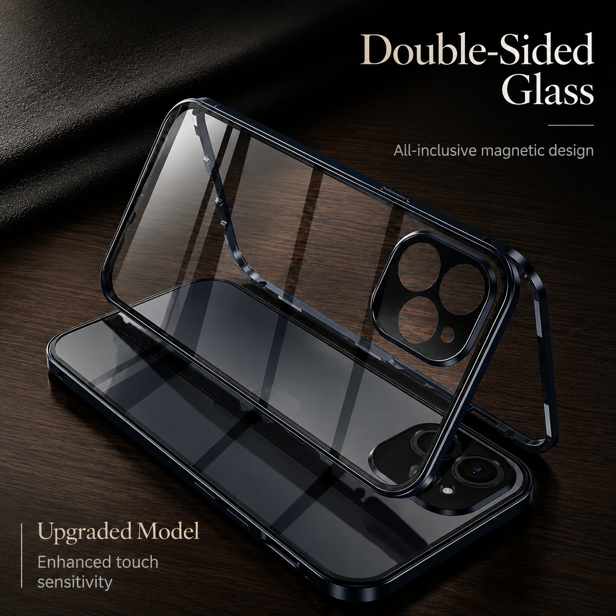 Premium iPhone Case 360 Full Protection Magnetic Glass Cover MagSafe Compatible Aluminum Alloy Bumper Shockproof Anti Scratch Full Body Protective Design