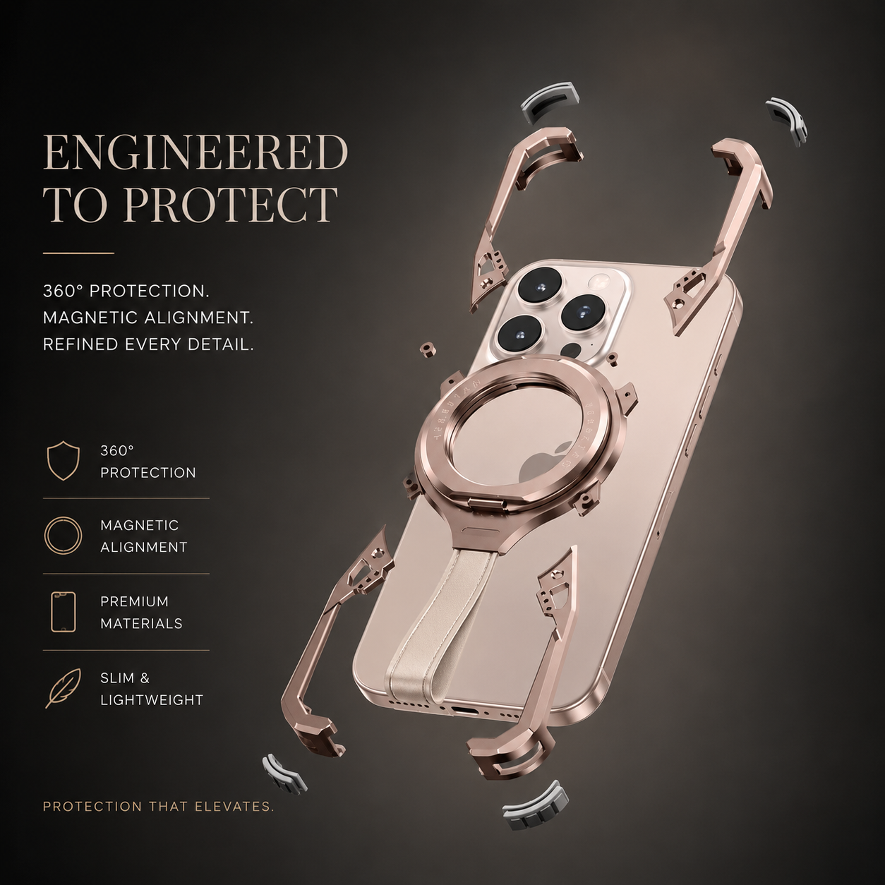 Premium iPhone Case 360 Rotating Stand Frameless Metal Frame MagSafe Compatible Shockproof Magnetic Protective Cover Camera Lens Screen Protection Ultra Thin Design