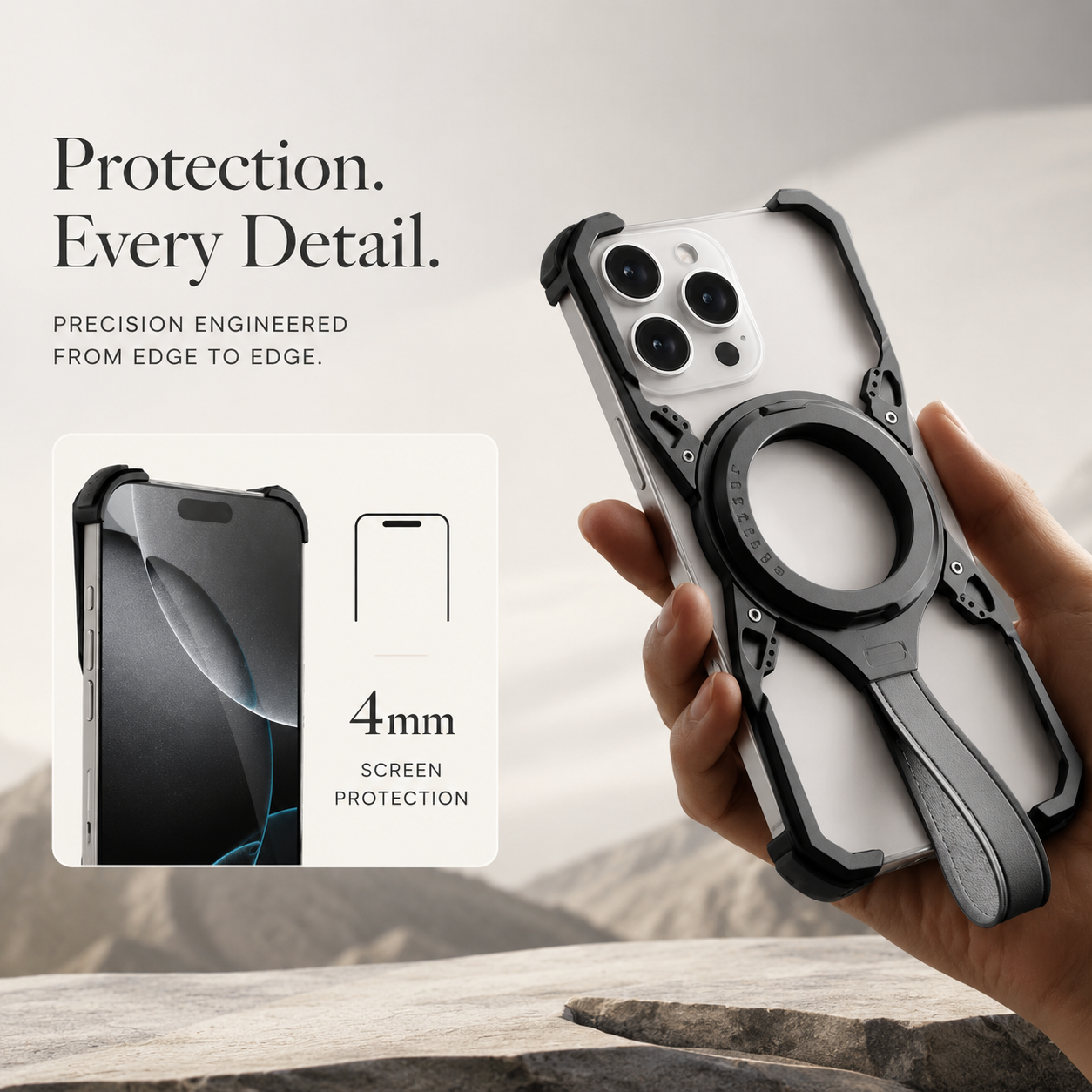 Premium iPhone Case 360 Rotating Stand Frameless Metal Frame MagSafe Compatible Shockproof Magnetic Protective Cover Camera Lens Screen Protection Ultra Thin Design