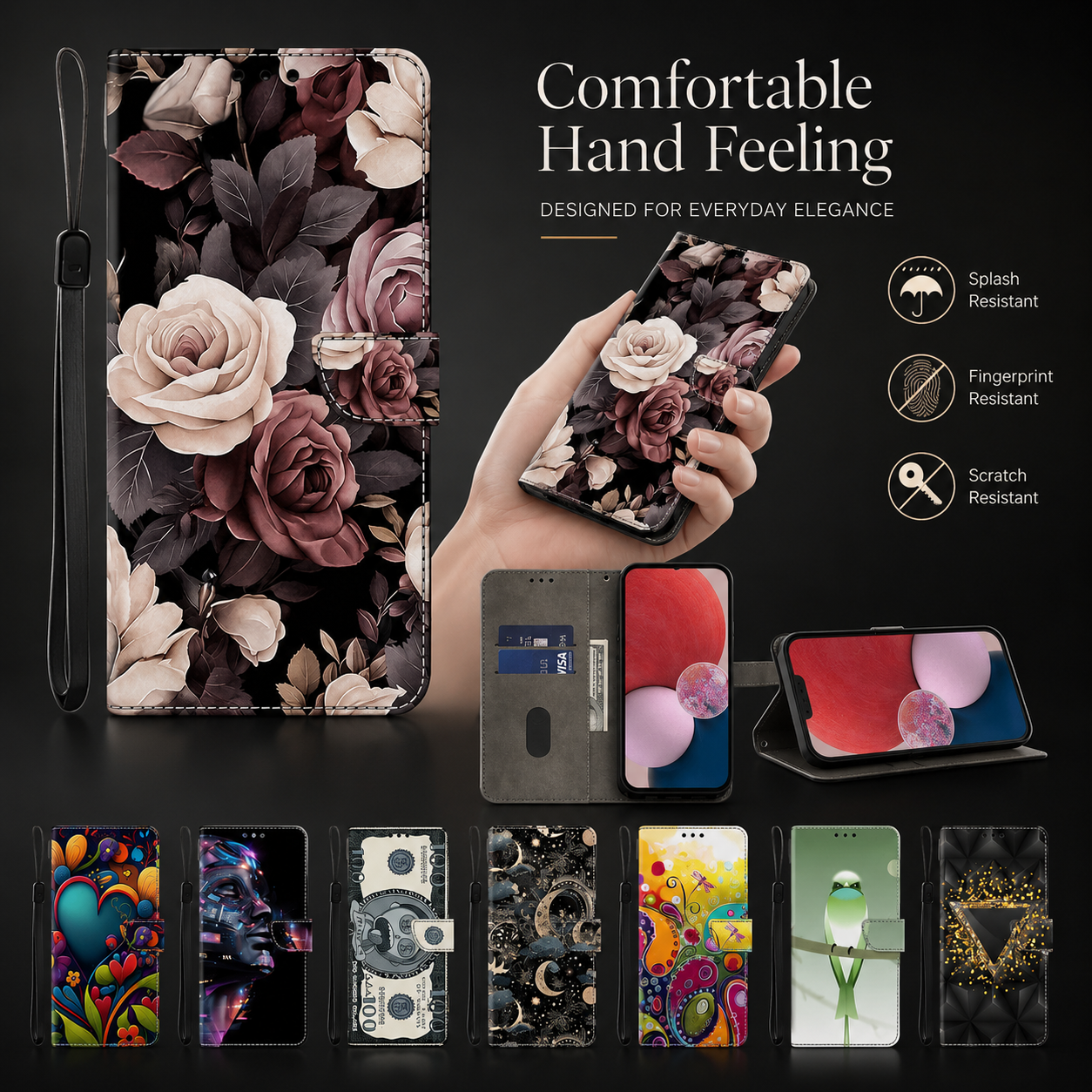 Premium iPhone Case 3D Leather Flip Wallet Magnetic Cover Card Holder Stand Function Shockproof Protective Closure Design Luxury