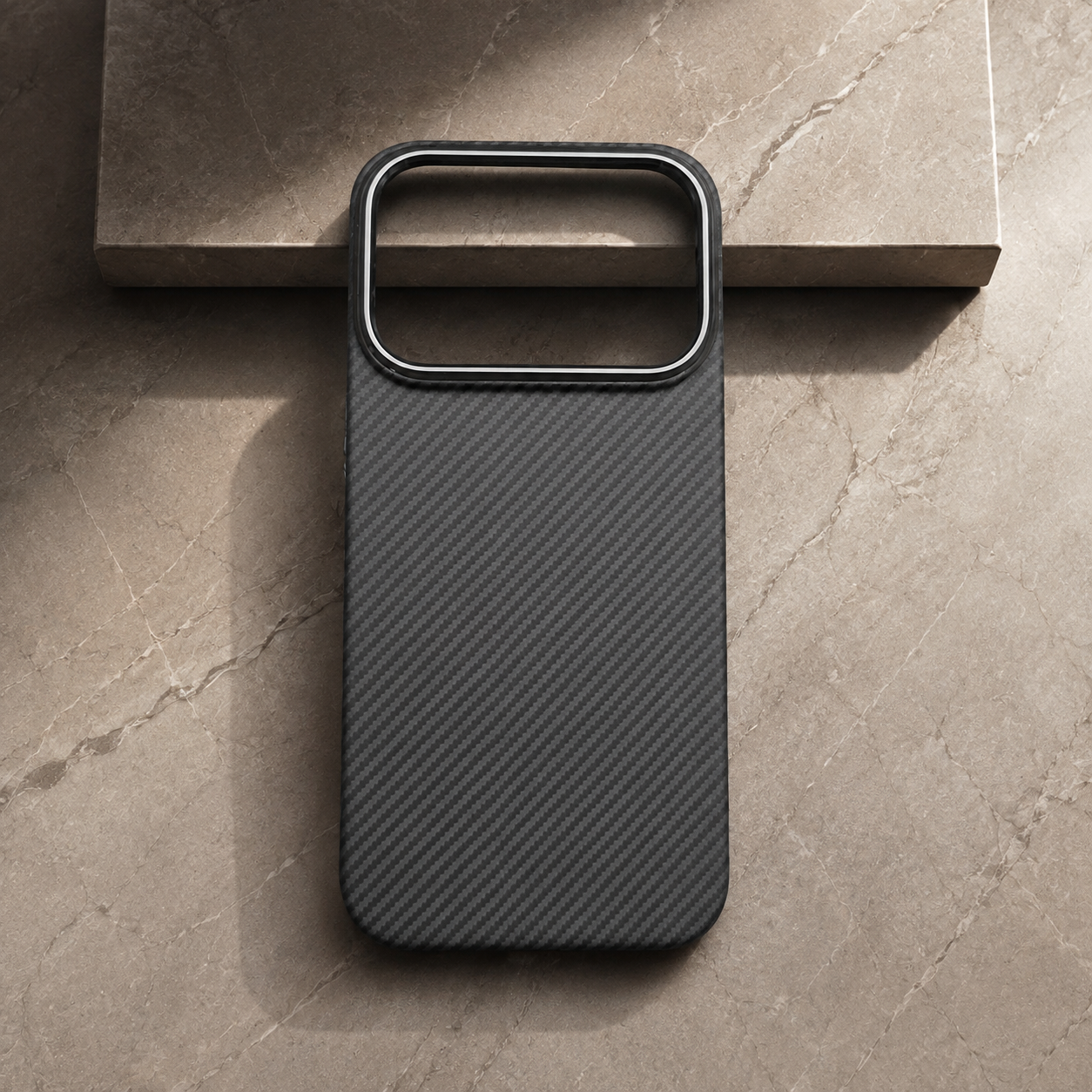 Premium iPhone Case 600D Real Carbon Fiber MagSafe Compatible Aramid Kevlar Cover Camera Lens Protection Waterproof Anti Fingerprint Ultra Thin Design