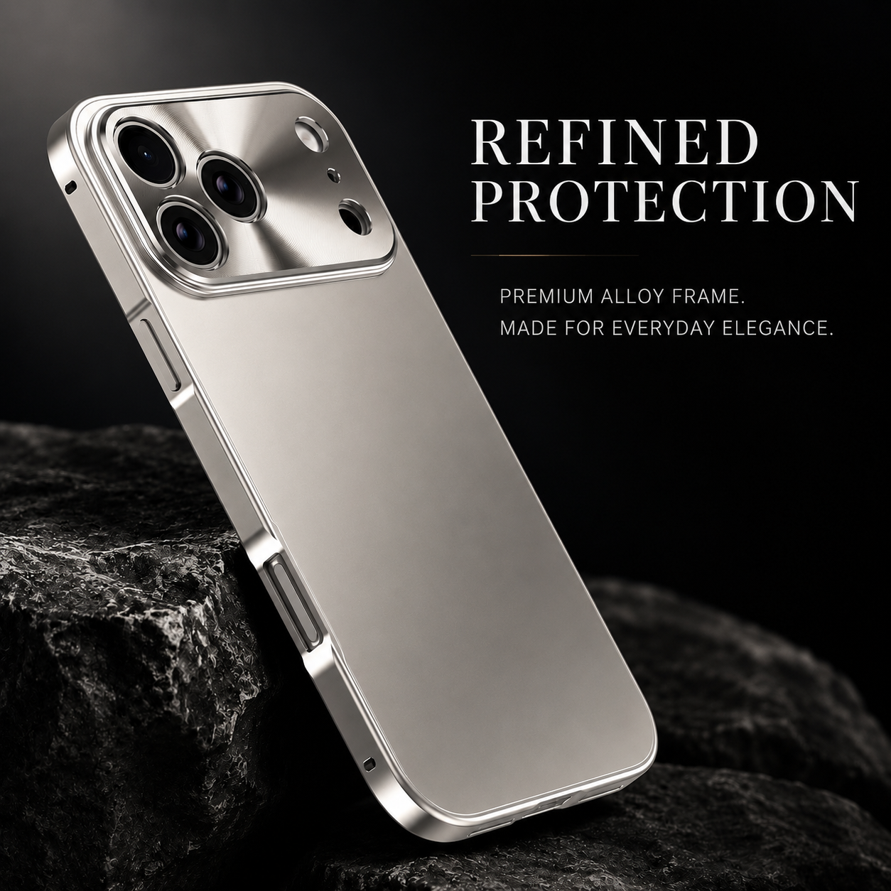 Premium iPhone Case All Aluminum Magnetic Frame MagSafe Compatible Frosted PC Back Cover Ultra Thin Shockproof Protective Anti Scratch Lightweight Design