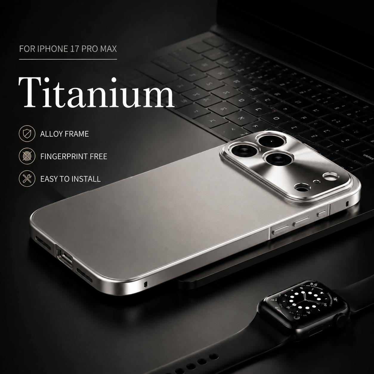 Premium iPhone Case All Aluminum Magnetic Frame MagSafe Compatible Frosted PC Back Cover Ultra Thin Shockproof Protective Anti Scratch Lightweight Design
