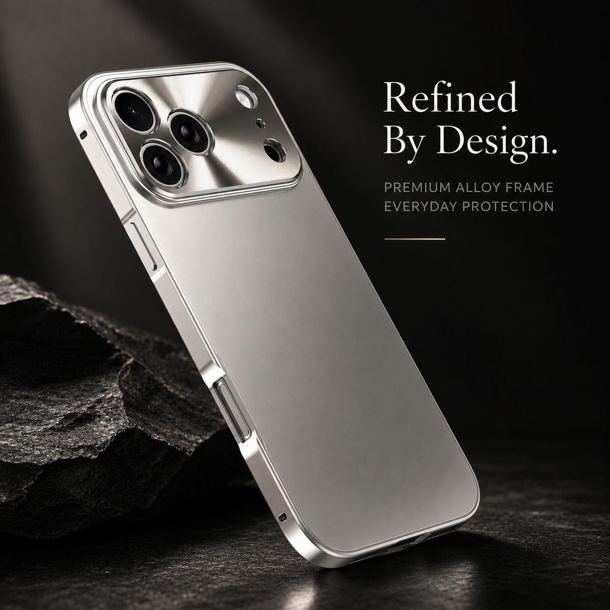 Premium iPhone Case All Aluminum Magnetic Frame MagSafe Compatible Frosted PC Back Cover Ultra Thin Shockproof Protective Anti Scratch Lightweight Design