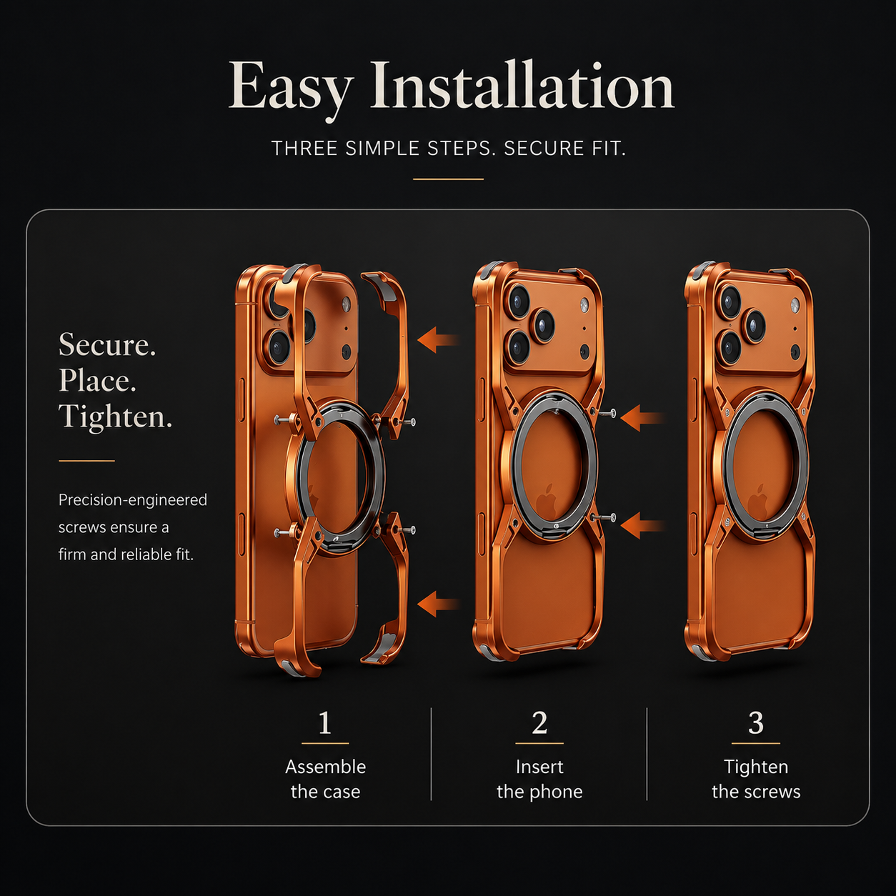 Premium iPhone Case Aluminum Alloy Bumper MagSafe Compatible Magnetic Cover 360° Rotating Ring Stand Shockproof Camera Lens Guard