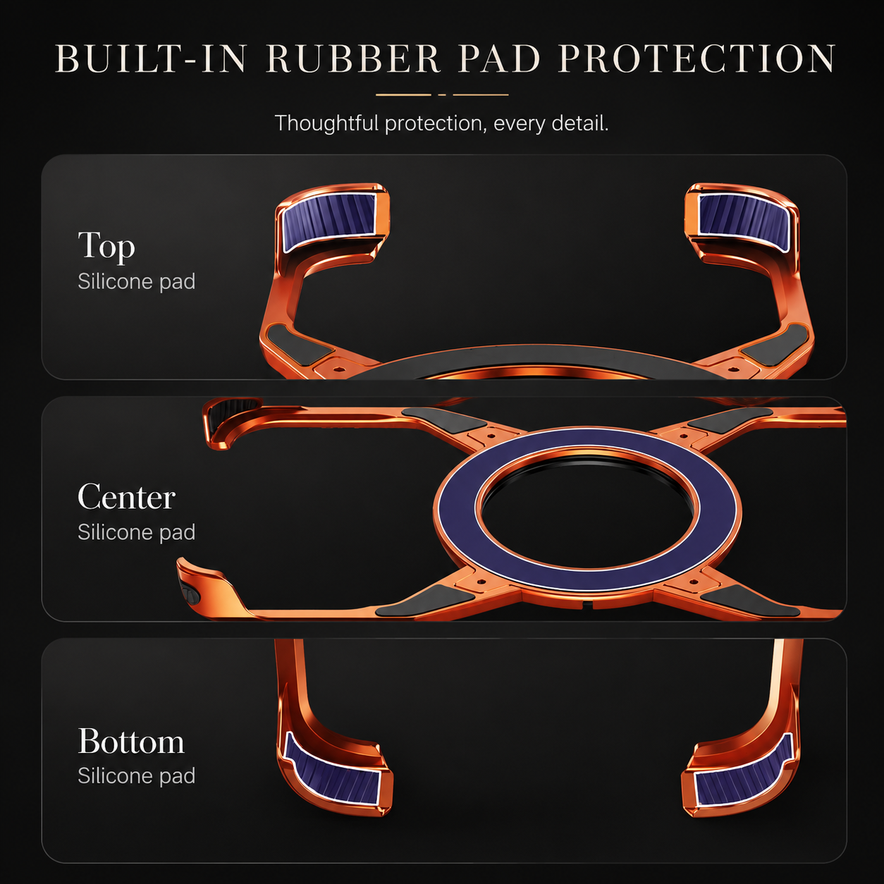 Premium iPhone Case Aluminum Alloy Bumper MagSafe Compatible Magnetic Cover 360° Rotating Ring Stand Shockproof Camera Lens Guard