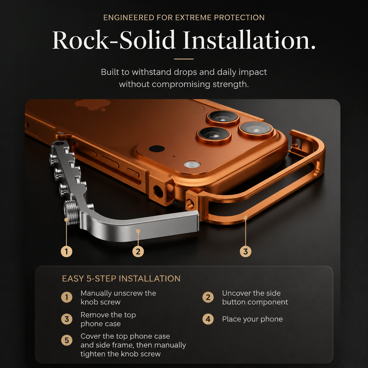 Premium iPhone Case Aluminum Alloy Bumper MagSafe Compatible Magnetic Protective Cover Shockproof Heat Dissipation Camera Lens Guard