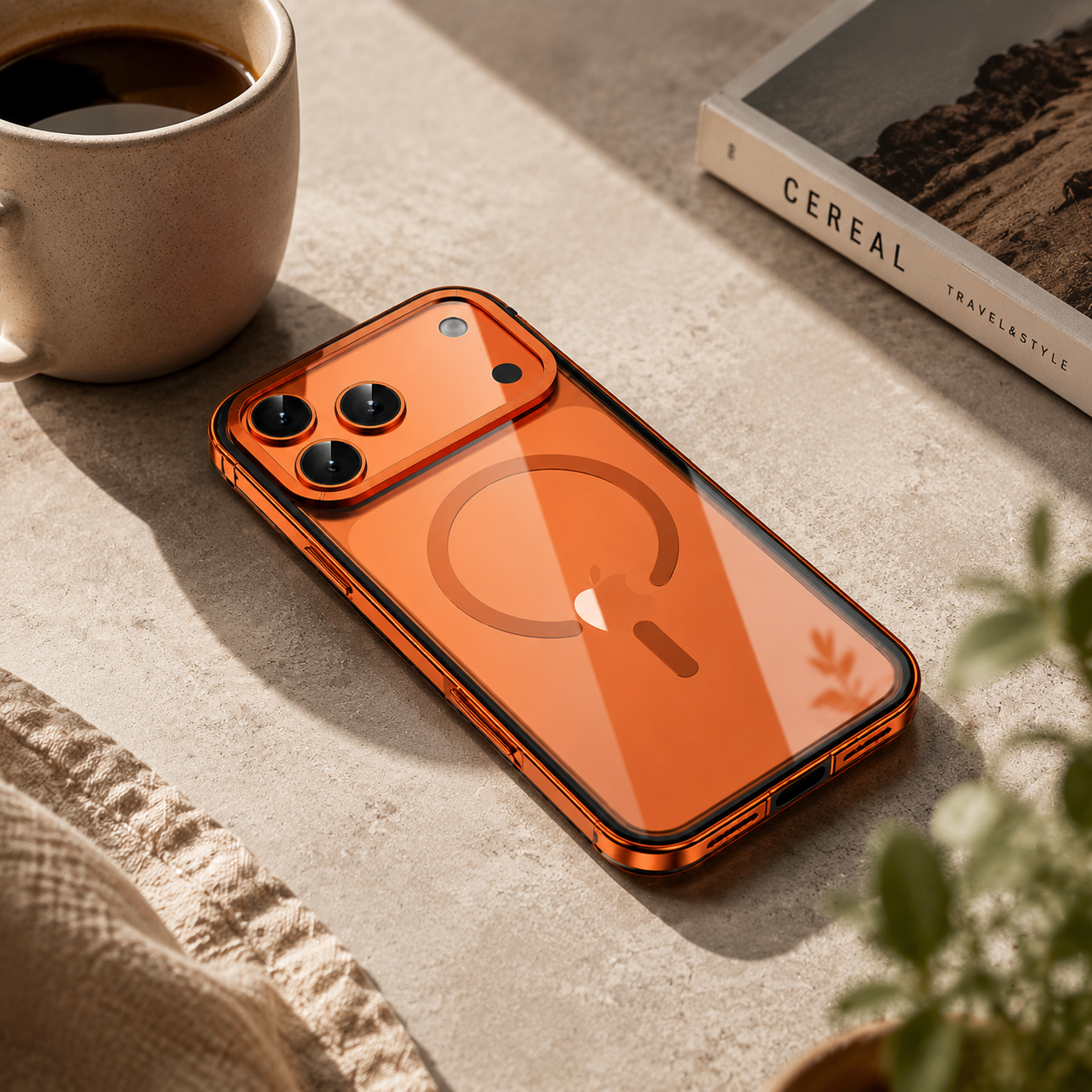 Premium iPhone Case Aluminum Alloy Frame MagSafe Compatible Magnetic Protective Cover Transparent Back Shockproof Camera Lens Guard