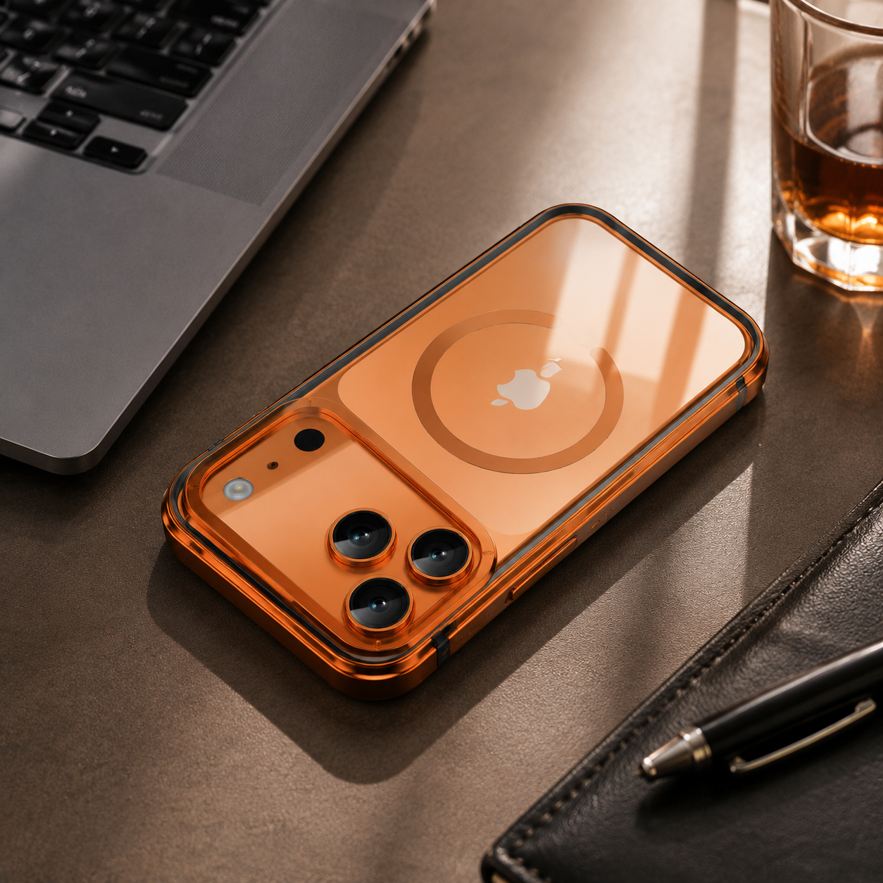 Premium iPhone Case Aluminum Alloy Frame MagSafe Compatible Magnetic Protective Cover Transparent Back Shockproof Camera Lens Guard