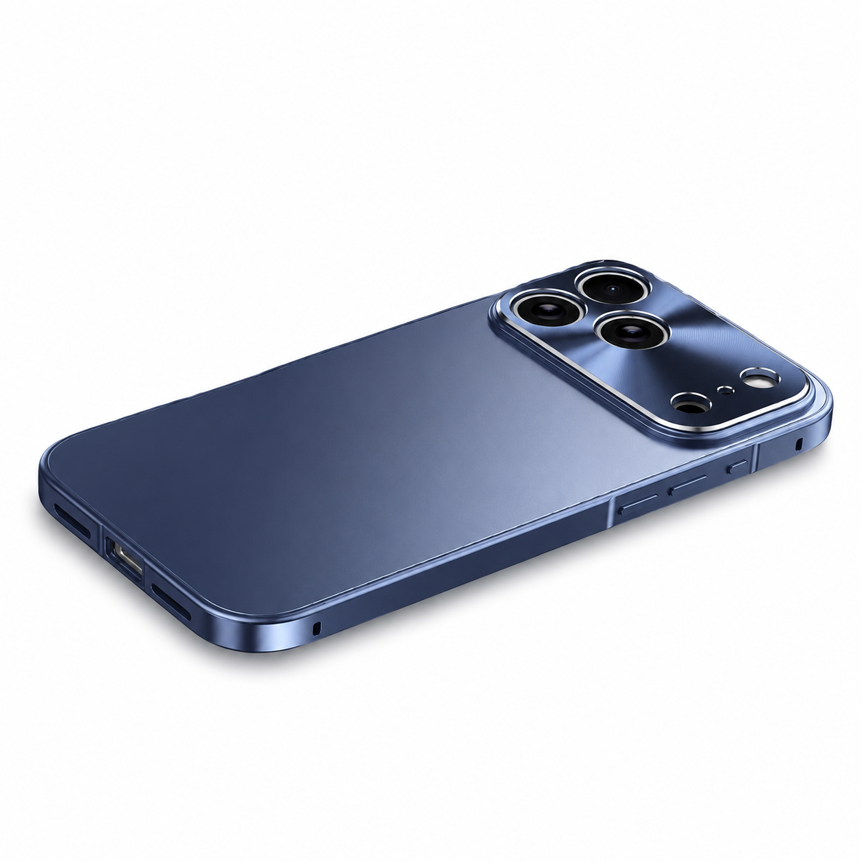Premium iPhone Case Aluminum Alloy Frame Protective Cover Ultra Thin Frosted Matte Back Shockproof Camera Lens Guard Full Coverage