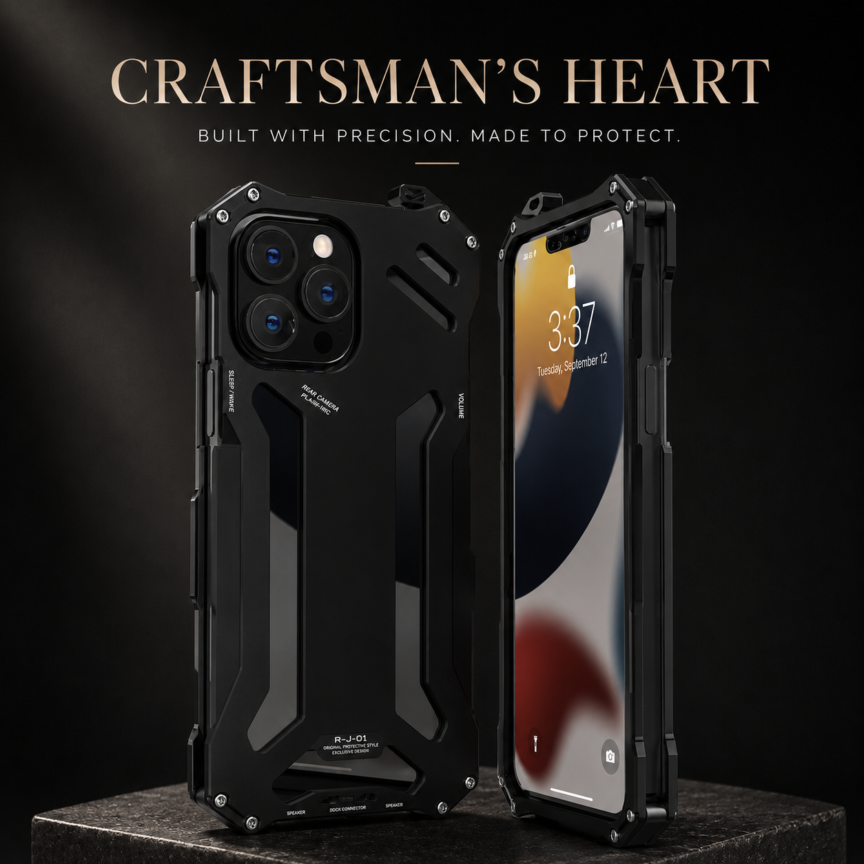 Premium iPhone Case Aluminum Alloy Metal Armor Protective Cover Military Grade Shockproof Cooling Airflow Anti Scratch Lightweight Non Slip Bumper Design
