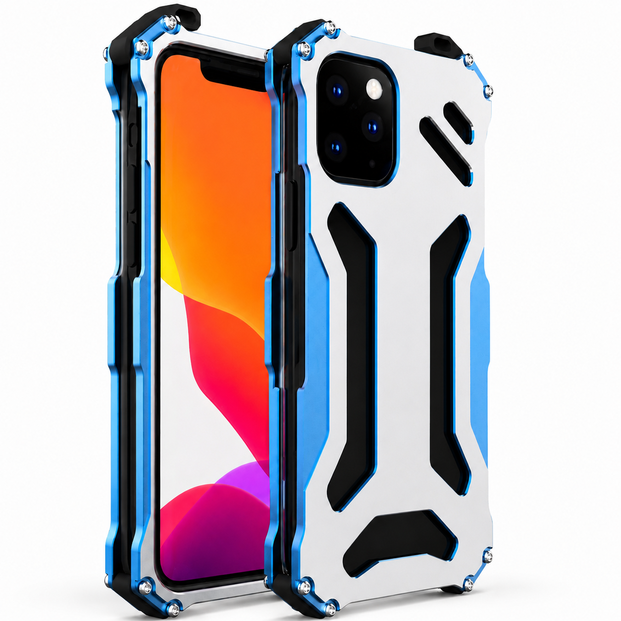 Premium iPhone Case Aluminum Alloy Metal Armor Protective Cover Military Grade Shockproof Cooling Airflow Anti Scratch Lightweight Non Slip Bumper Design