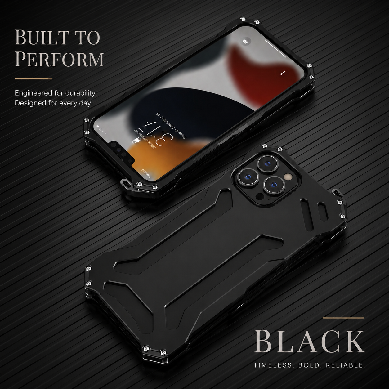 Premium iPhone Case Aluminum Alloy Metal Armor Protective Cover Military Grade Shockproof Cooling Airflow Anti Scratch Lightweight Non Slip Bumper Design