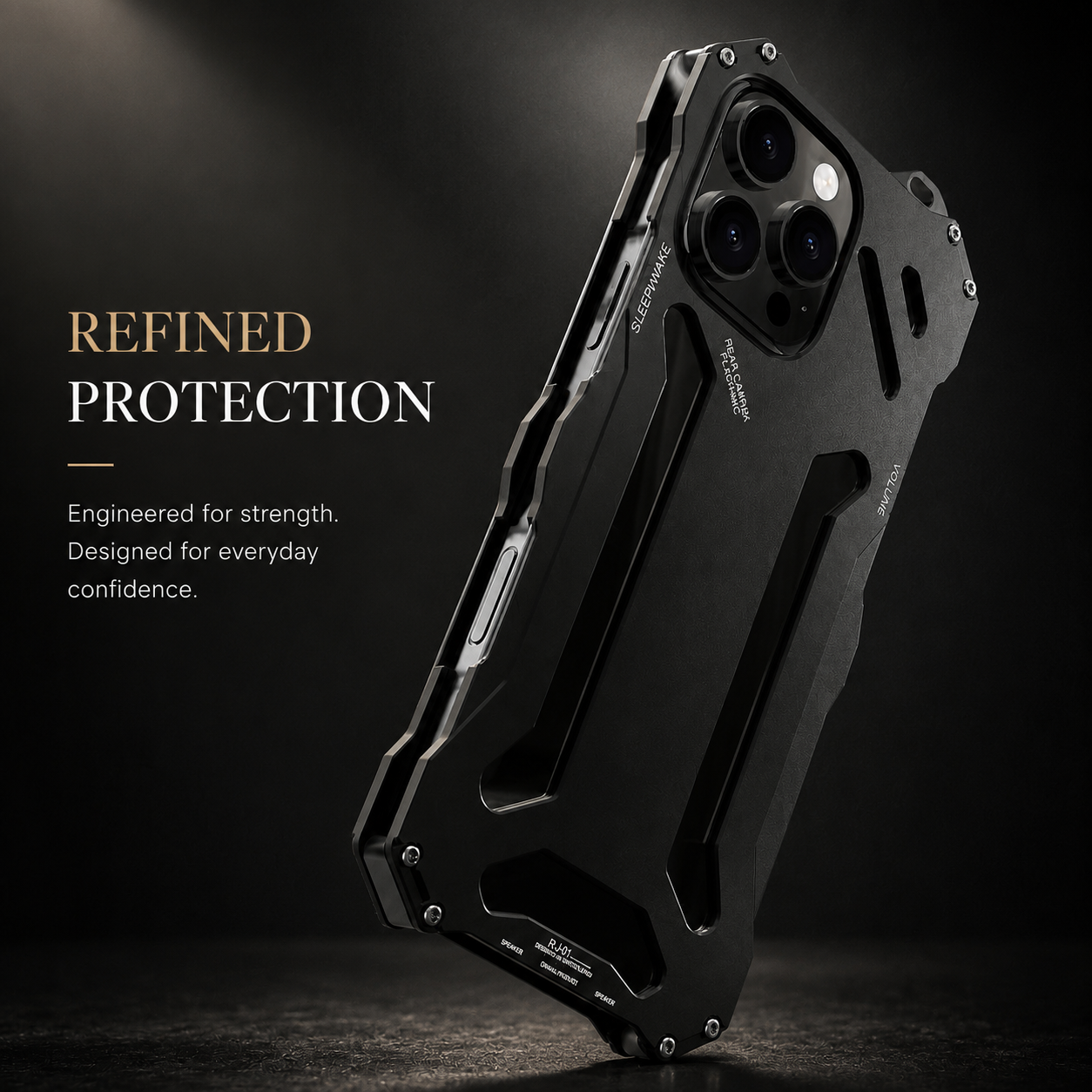Premium iPhone Case Aluminum Alloy Metal Armor Protective Cover Military Grade Shockproof Cooling Airflow Anti Scratch Lightweight Non Slip Bumper Design