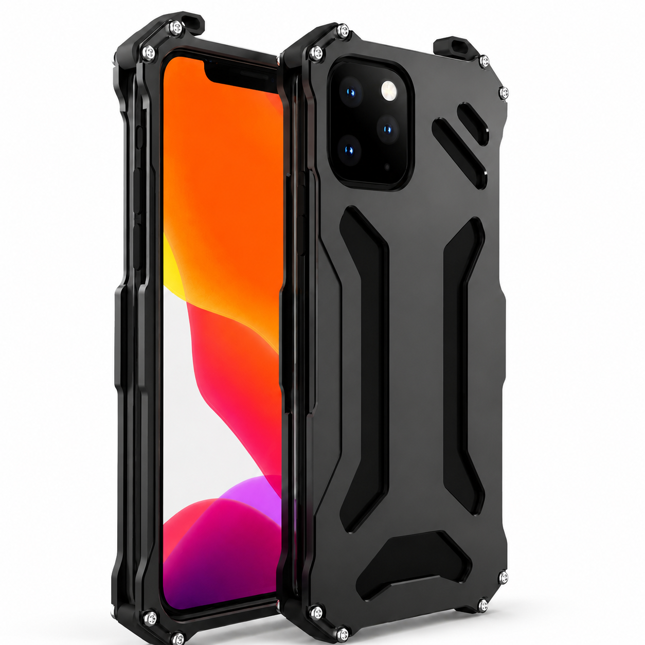 Premium iPhone Case Aluminum Alloy Metal Armor Protective Cover Military Grade Shockproof Cooling Airflow Anti Scratch Lightweight Non Slip Bumper Design
