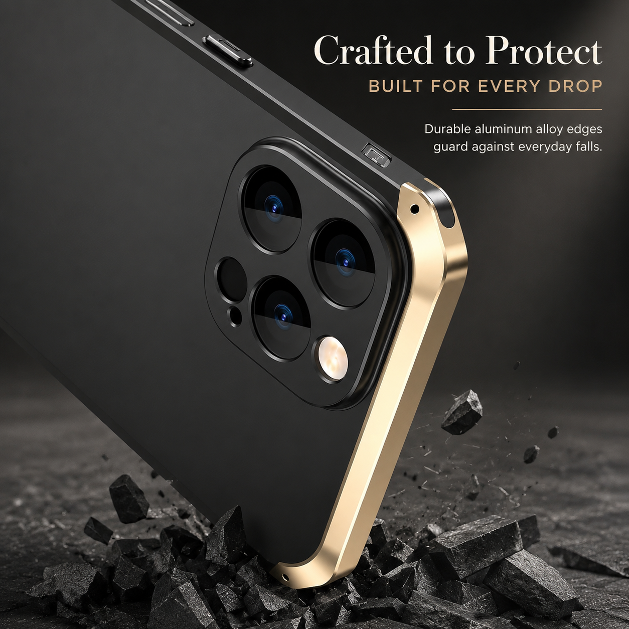 Premium iPhone Case Aluminum Alloy PC Protective Cover Full Coverage Shockproof Anti Scratch Dustproof Washable Lightweight Non Slip Design