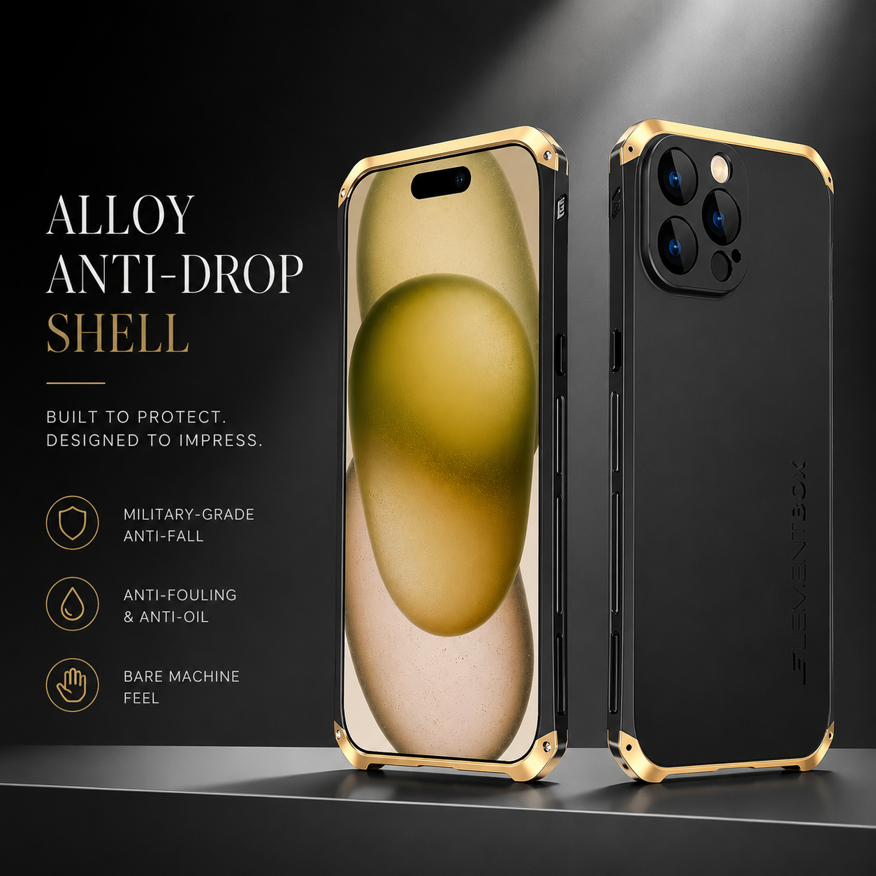 Premium iPhone Case Aluminum Alloy PC Protective Cover Full Coverage Shockproof Anti Scratch Dustproof Washable Lightweight Non Slip Design