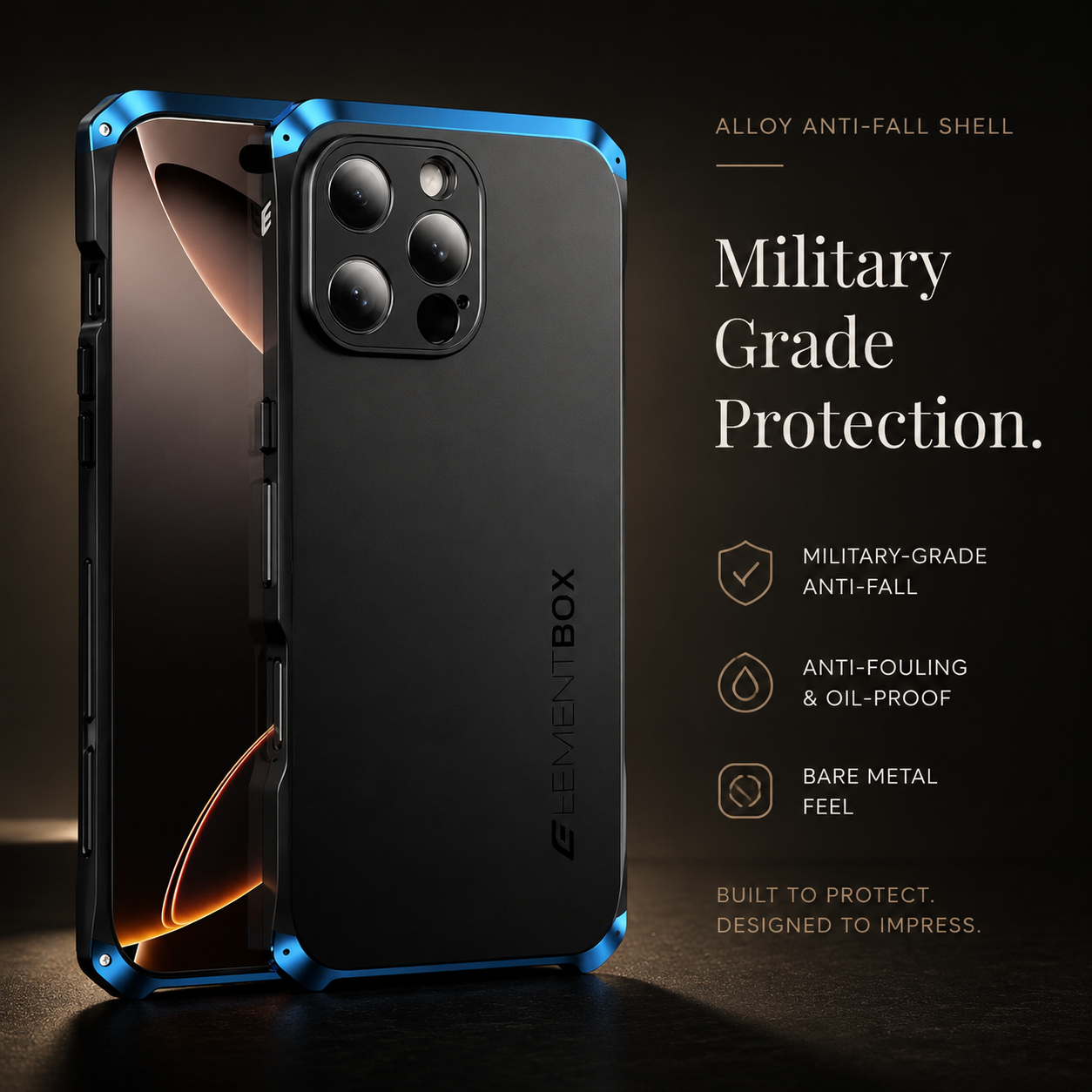 Premium iPhone Case Aluminum Alloy PC Protective Cover Full Coverage Shockproof Anti Scratch Dustproof Washable Lightweight Non Slip Design
