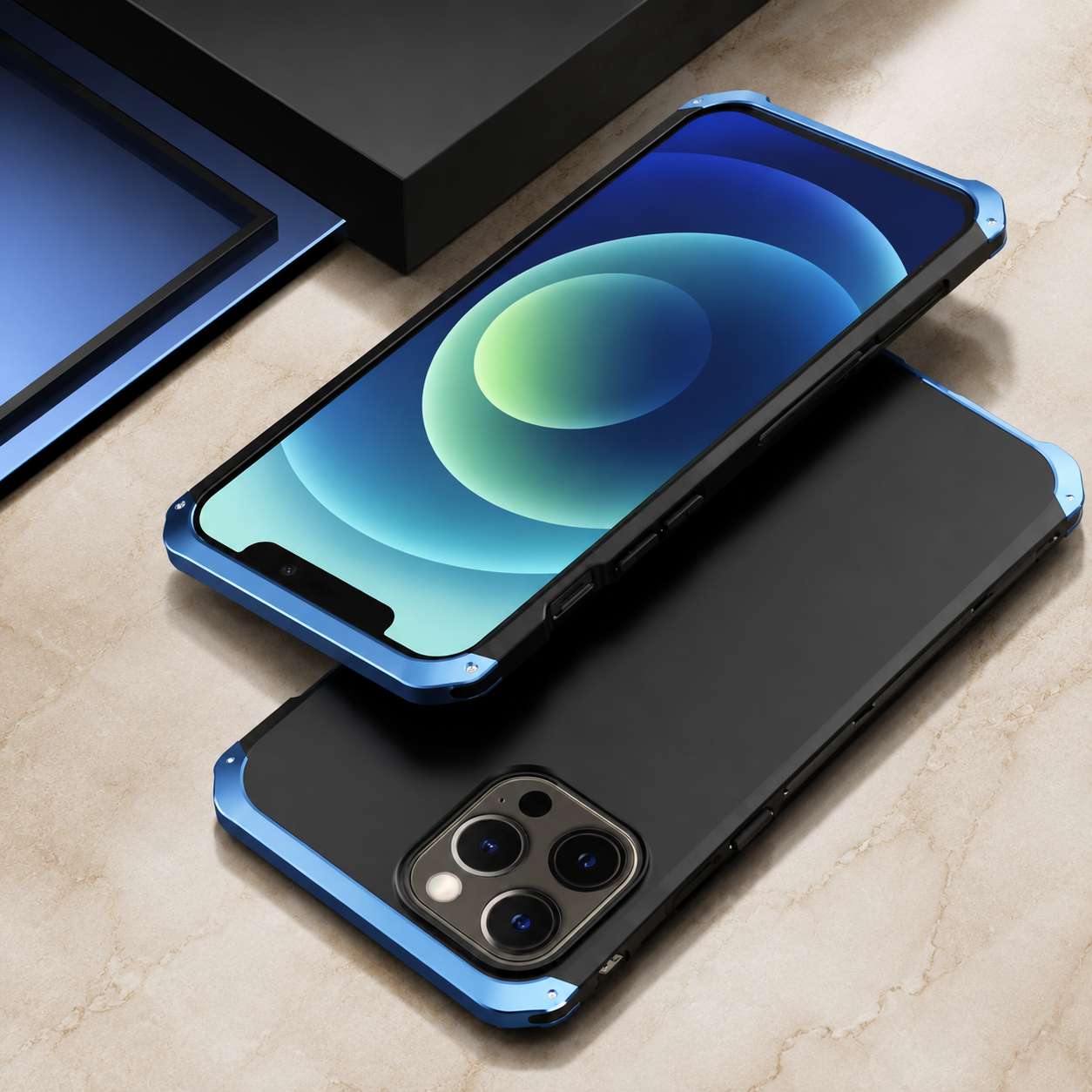 Premium iPhone Case Aluminum Alloy PC Protective Cover Full Coverage Shockproof Anti Scratch Dustproof Washable Lightweight Non Slip Design