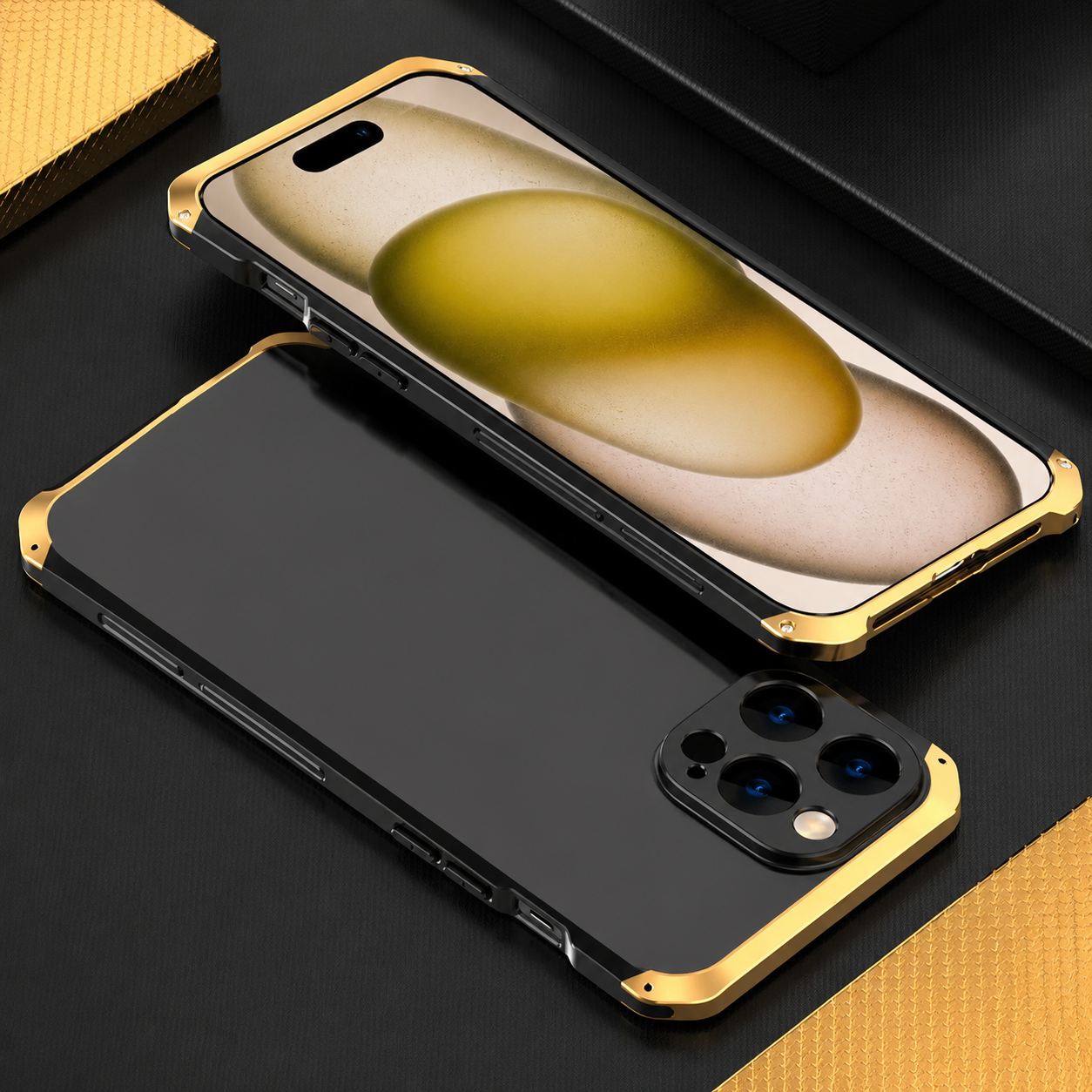Premium iPhone Case Aluminum Alloy PC Protective Cover Full Coverage Shockproof Anti Scratch Dustproof Washable Lightweight Non Slip Design