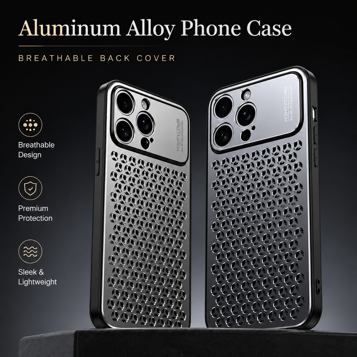 Premium iPhone Case Aluminum Alloy Protective Cover Breathable Metal Frame Slim Anti Fingerprint Scratch Resistant Full Coverage