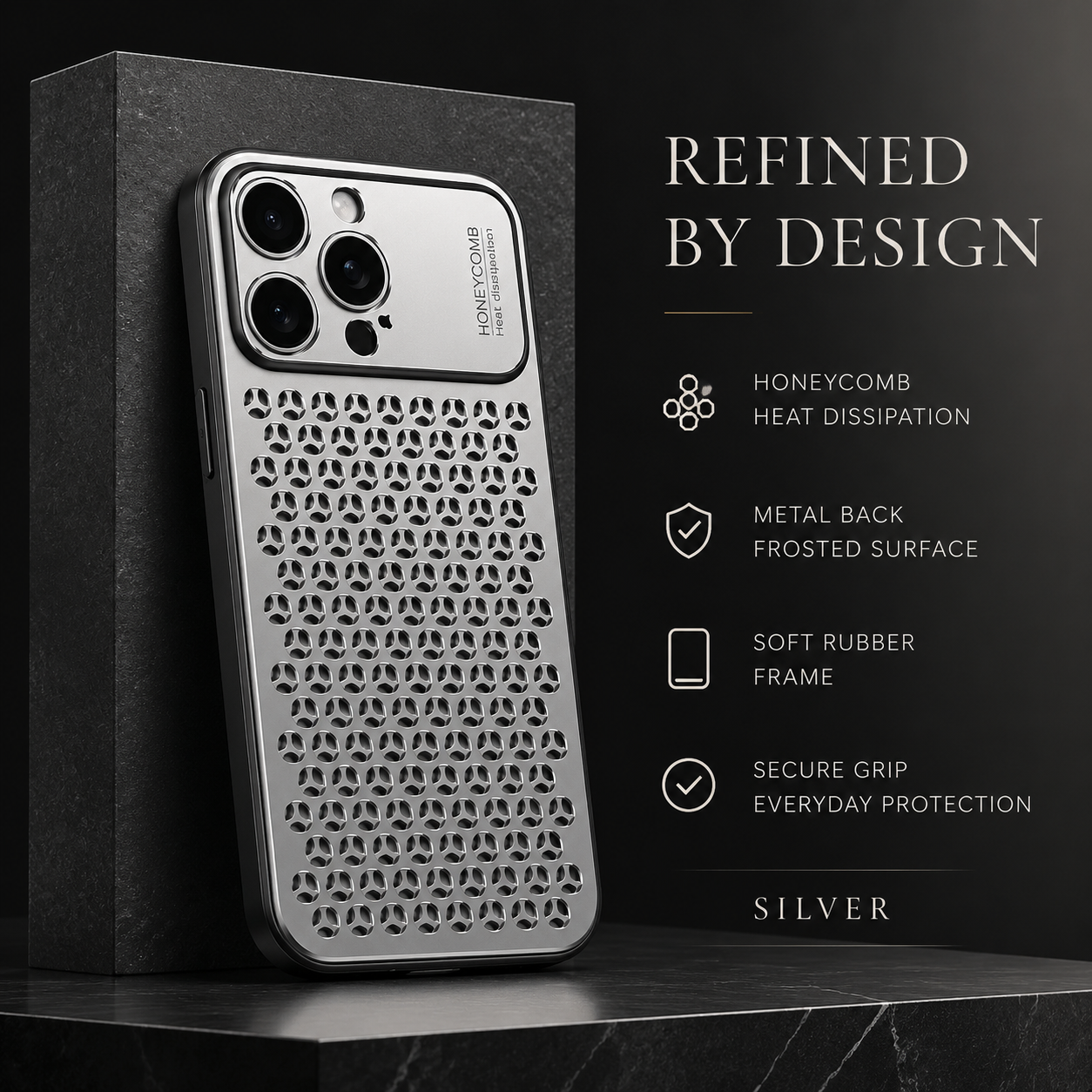 Premium iPhone Case Aluminum Alloy Protective Cover Breathable Metal Frame Slim Anti Fingerprint Scratch Resistant Full Coverage