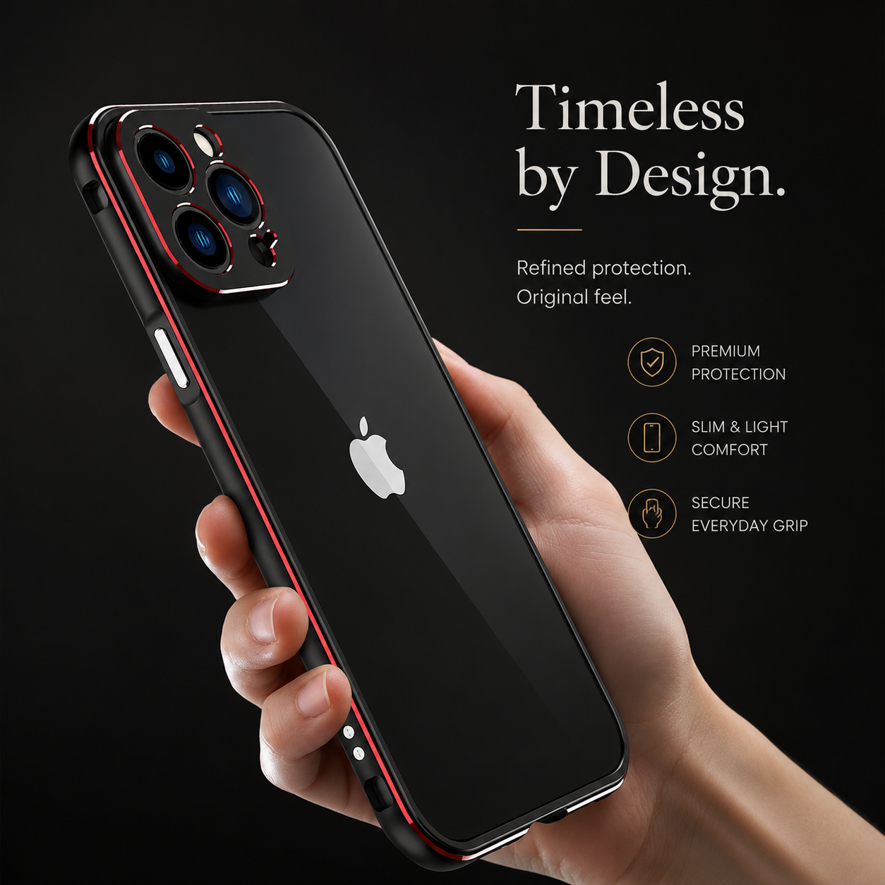 Premium iPhone Case Aluminum Bumper Metal Lens Frame Shockproof Protective Cover Camera Protection Slim Lightweight Durable Minimalist Design