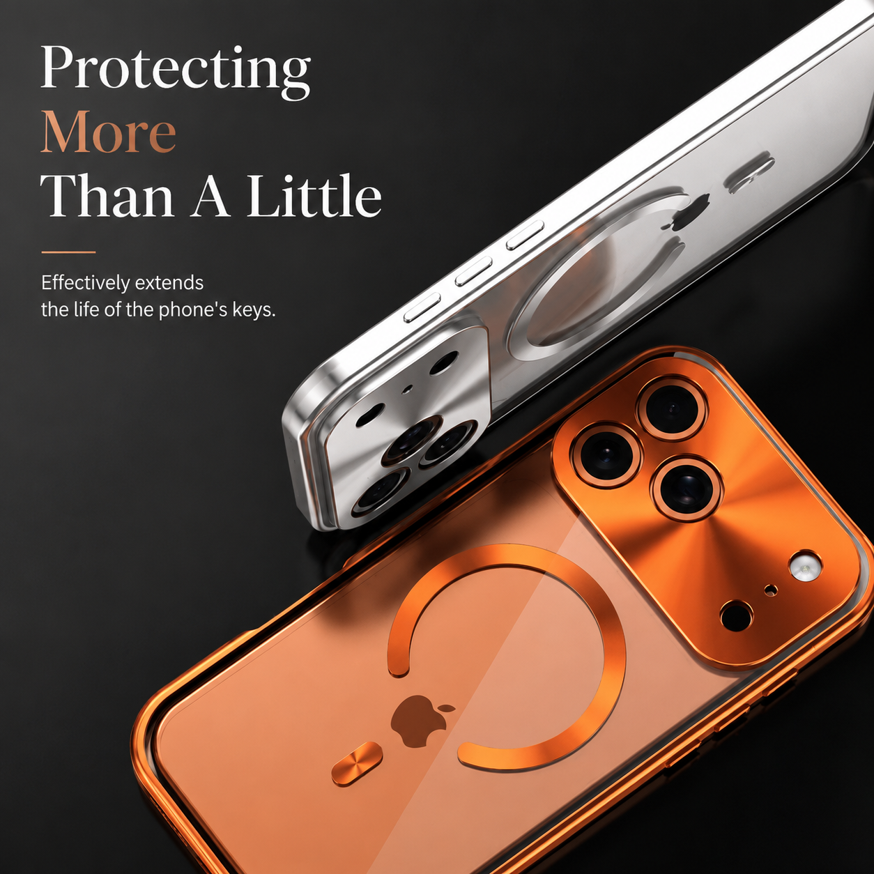 Premium iPhone Case Aluminum Frame MagSafe Compatible Magnetic Cover Built-In Privacy Screen Protector Clear Back Camera Lens Guard Shockproof