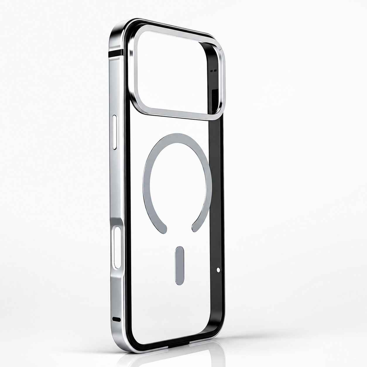 Premium iPhone Case Aluminum Frame MagSafe Compatible Magnetic Protective Cover HD Transparent Backplate Shockproof Camera Lens Guard
