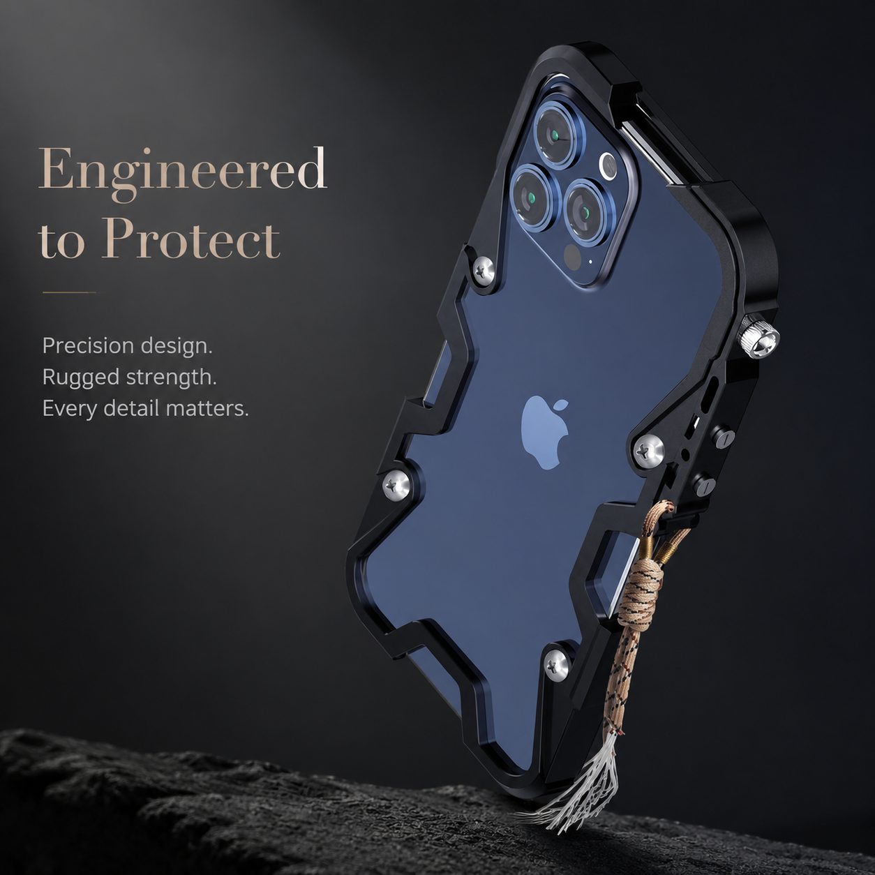 Premium iPhone Case Aluminum Metal Armor Bumper Shockproof Protective Cover Rugged Frame Design Scratch Resistant Slim Durable Full Coverage