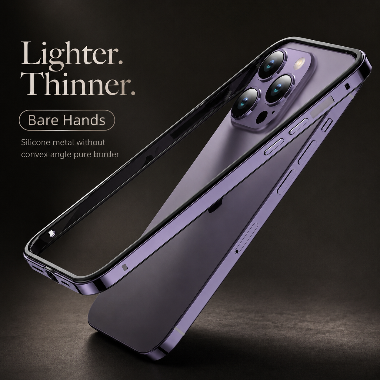 Premium iPhone Case Aluminum Metal Frame Bumper Cover Shockproof Silicone Protection Rugged Edge Protection Anti Scratch Lightweight Durable Design