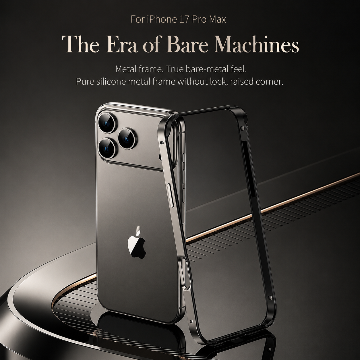 Premium iPhone Case Aluminum Metal Frame Bumper Cover Shockproof Silicone Protection Rugged Edge Protection Anti Scratch Lightweight Durable Design