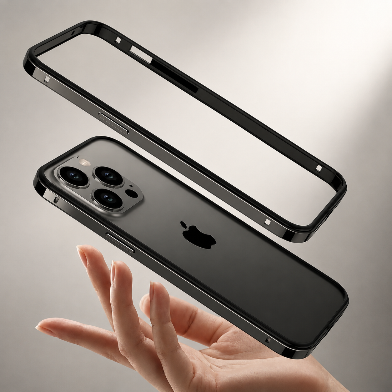 Premium iPhone Case Aluminum Metal Frame Bumper Cover with Silicone Protection Shockproof Anti Scratch Slim Half Wrapped Rugged Durable Design Build