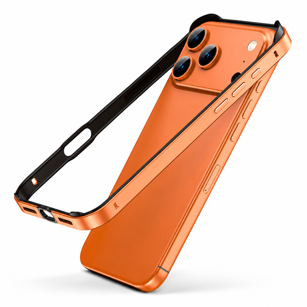 Premium iPhone Case Aluminum Metal Frame Bumper Cover with Silicone Protection Shockproof Anti Scratch Slim Half Wrapped Rugged Durable Design Build