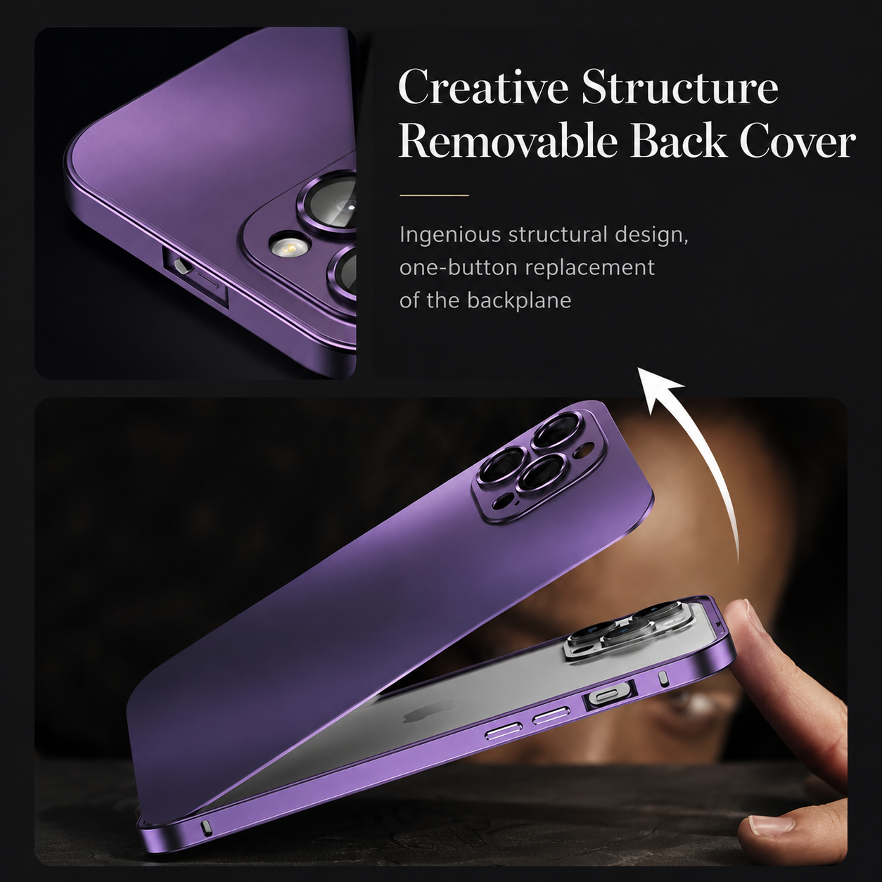 Premium iPhone Case Aluminum Metal Frame Shockproof Protective Cover PC Back Camera Lens Protection Wireless Charging Compatible Slim Luxury Design