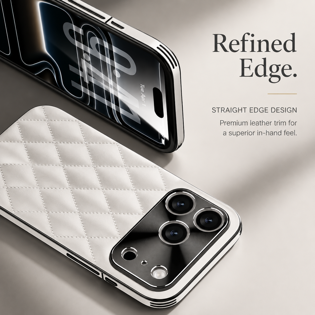 Premium iPhone Case Argyle Pattern PU Leather Protective Cover Shockproof Camera Lens Protection Anti Scratch Anti Fingerprint Slim Full Coverage