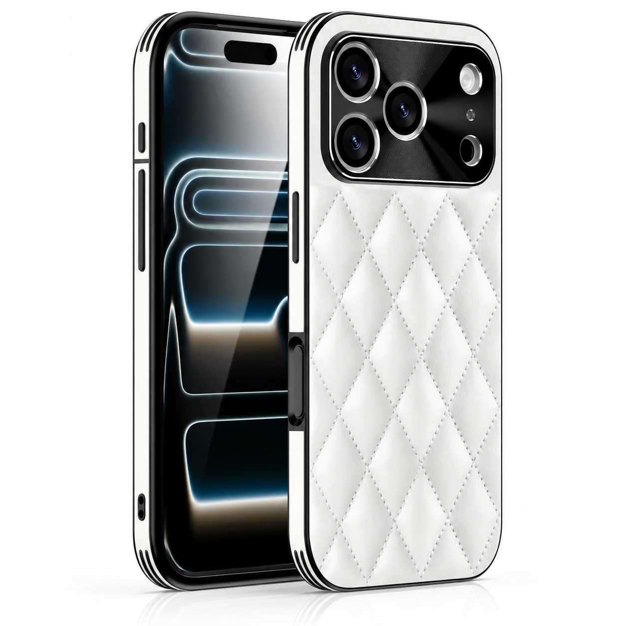 Premium iPhone Case Argyle Pattern PU Leather Protective Cover Shockproof Camera Lens Protection Anti Scratch Anti Fingerprint Slim Full Coverage