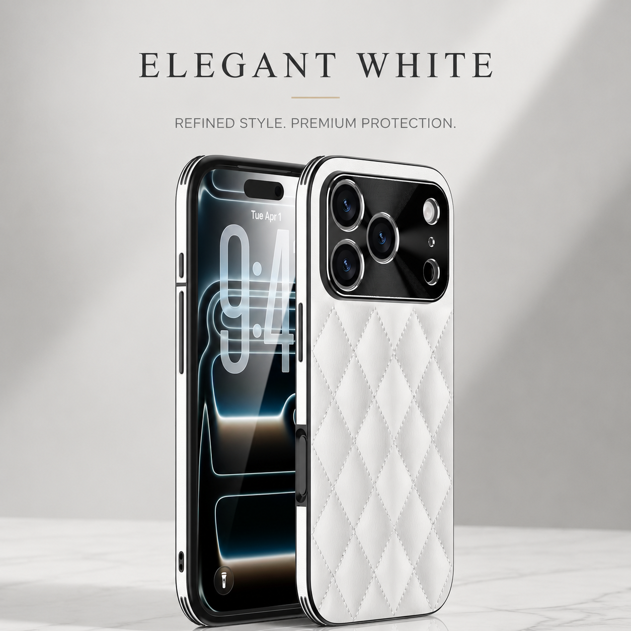 Premium iPhone Case Argyle Pattern PU Leather Protective Cover Shockproof Camera Lens Protection Anti Scratch Anti Fingerprint Slim Full Coverage