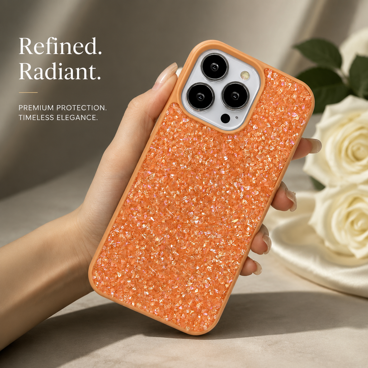Premium iPhone Case Bling Crystal Diamond Cover MagSafe Compatible Shockproof Protective Case Flash Drill Design Camera Lens Screen Protection Ultra Thin Full Coverage
