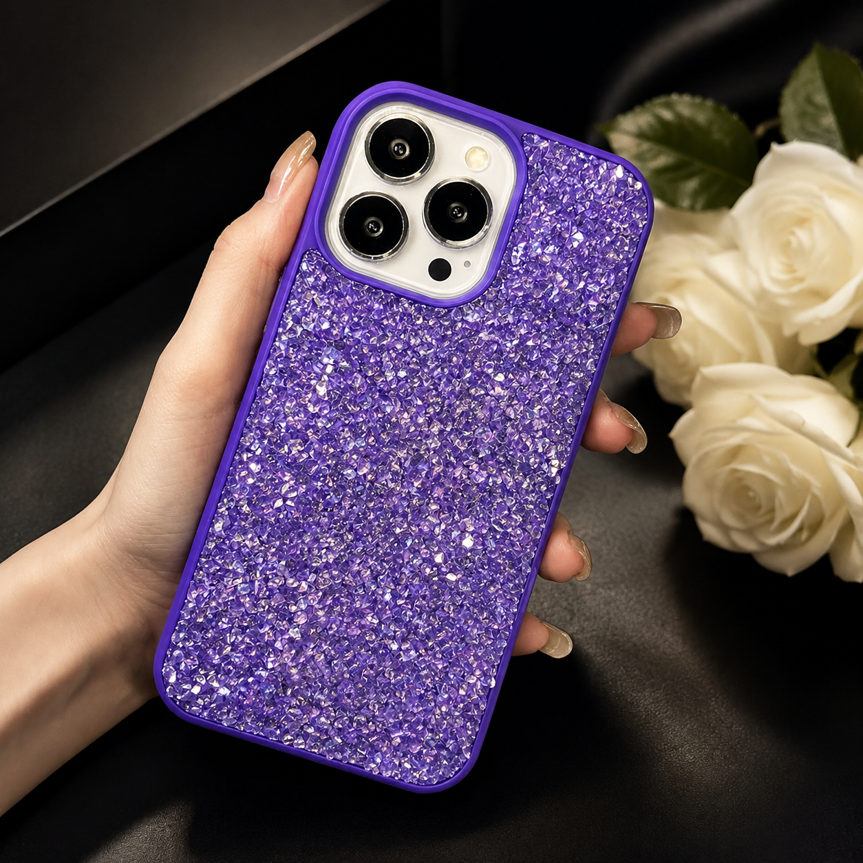 Premium iPhone Case Bling Crystal Diamond Cover MagSafe Compatible Shockproof Protective Case Flash Drill Design Camera Lens Screen Protection Ultra Thin Full Coverage