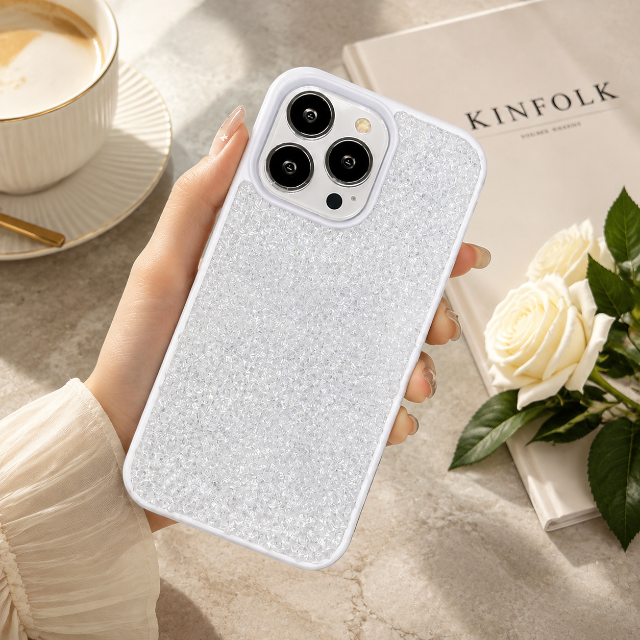 Premium iPhone Case Bling Crystal Diamond Cover MagSafe Compatible Shockproof Protective Case Flash Drill Design Camera Lens Screen Protection Ultra Thin Full Coverage