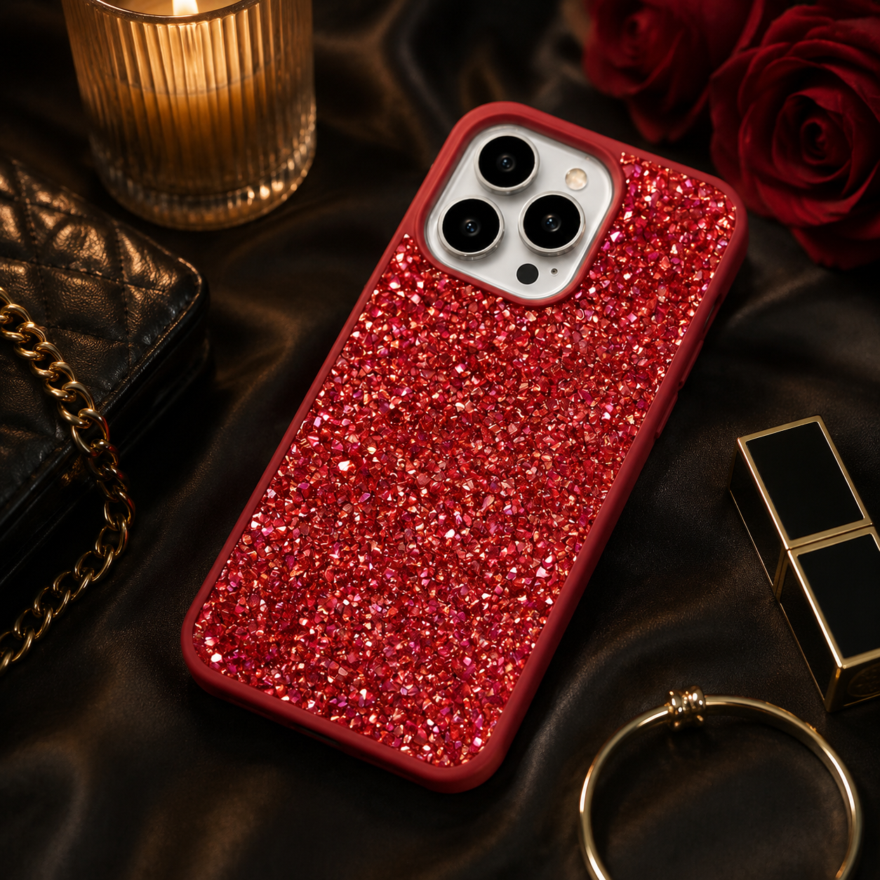 Premium iPhone Case Bling Crystal Diamond Cover MagSafe Compatible Shockproof Protective Case Flash Drill Design Camera Lens Screen Protection Ultra Thin Full Coverage