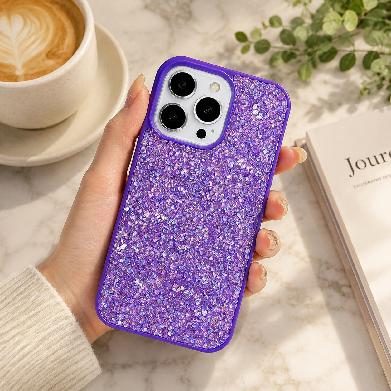 Premium iPhone Case Bling Crystal Diamond Cover MagSafe Compatible Shockproof Protective Case Flash Drill Design Camera Lens Screen Protection Ultra Thin Full Coverage