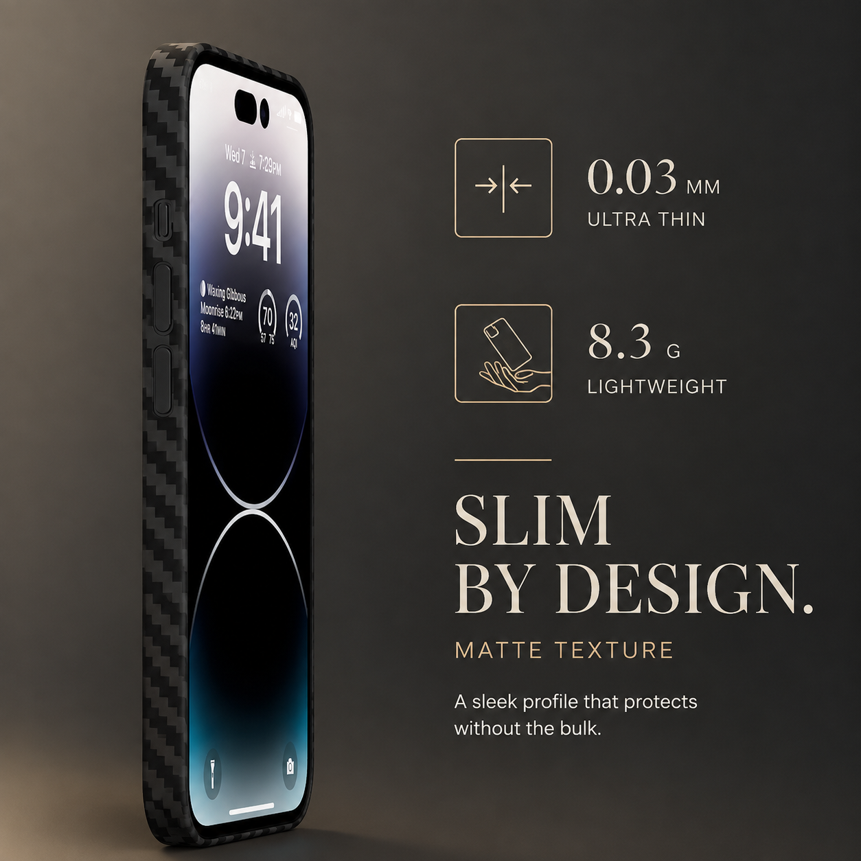 Premium iPhone Case Carbon Fiber Matte Protective Cover MagSafe Compatible Ultra Thin Camera Lens Protection Anti Fingerprint Slim Full Coverage