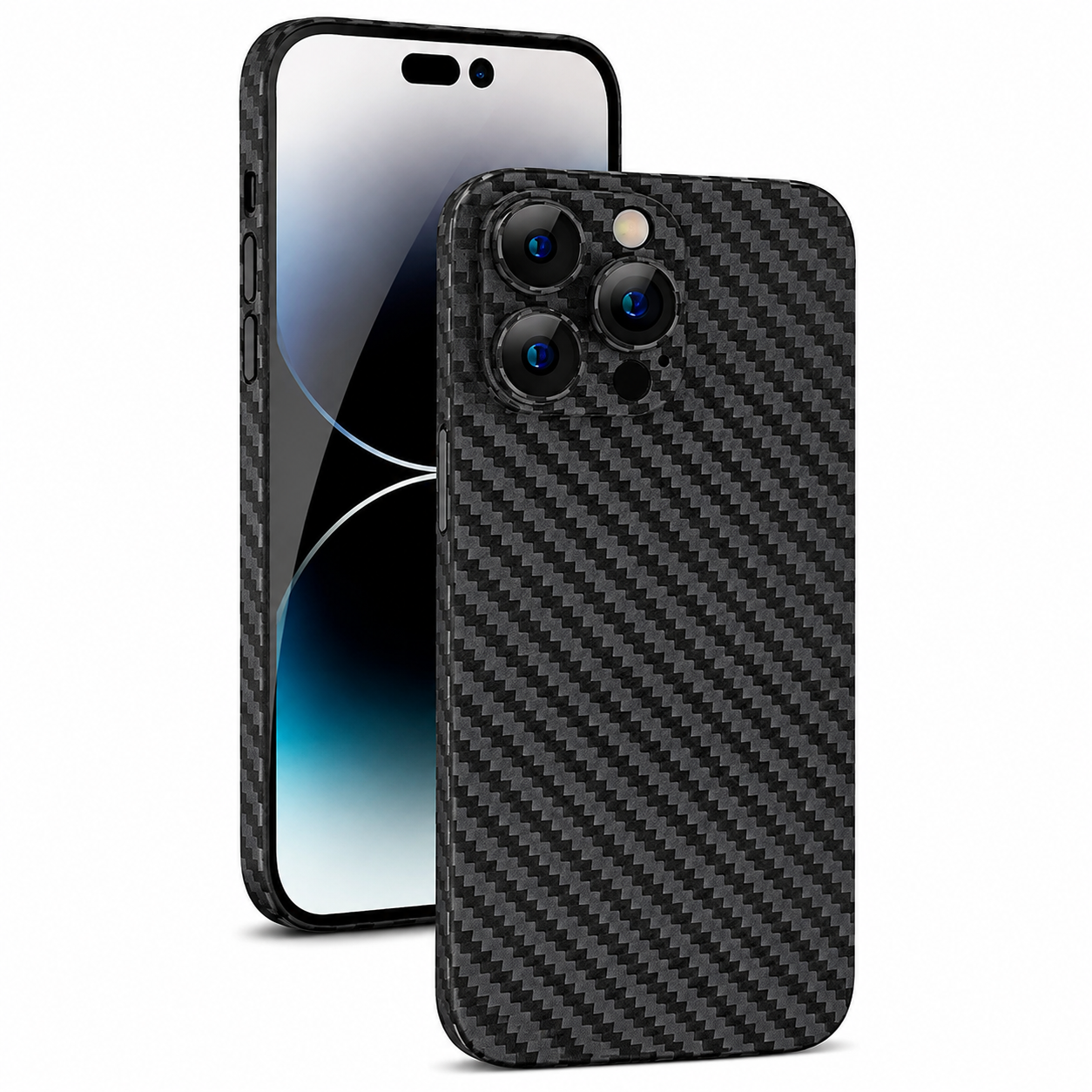 Premium iPhone Case Carbon Fiber Matte Protective Cover MagSafe Compatible Ultra Thin Camera Lens Protection Anti Fingerprint Slim Full Coverage