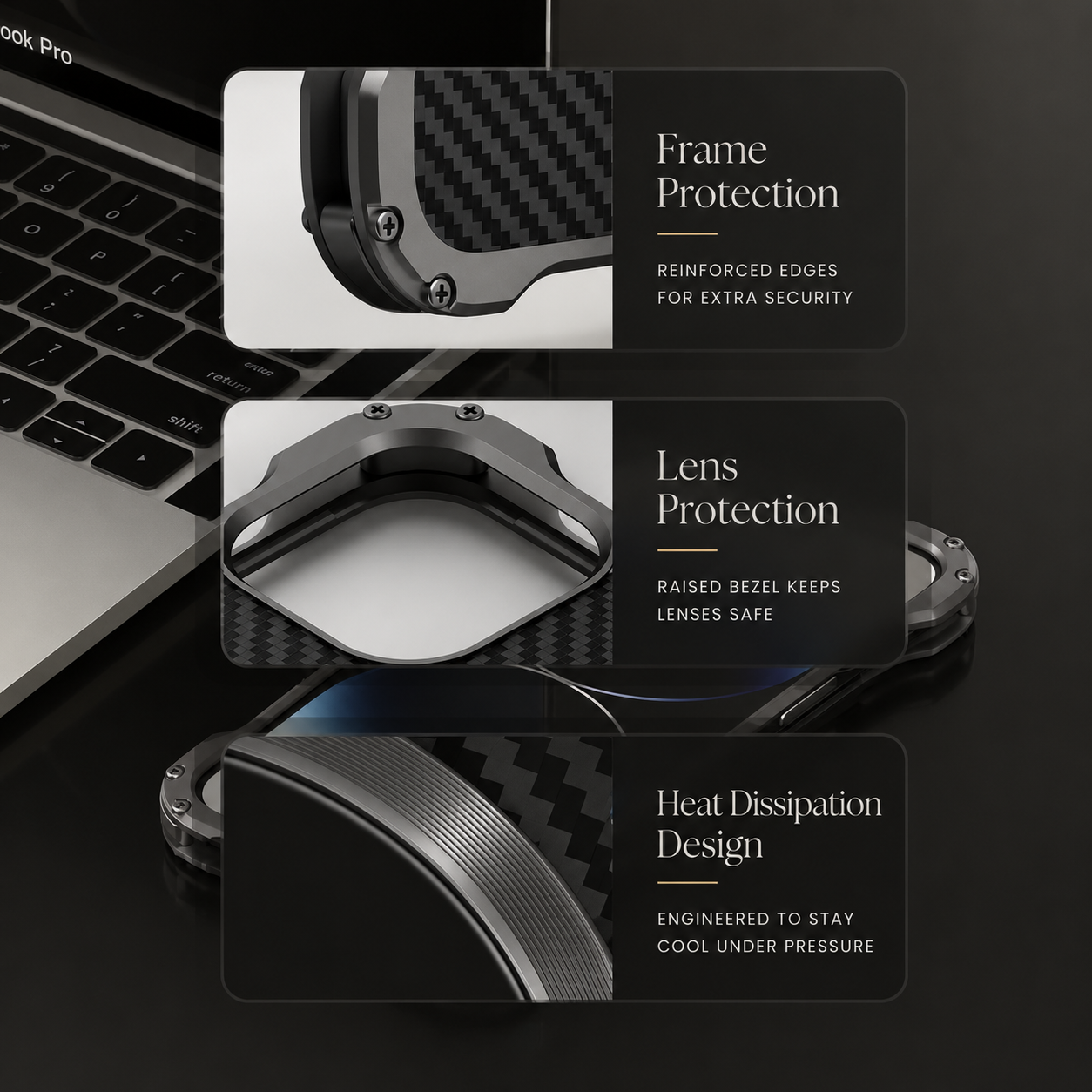 Premium iPhone Case Carbon Fiber Metal MagSafe Cover Anti Fall Shockproof Magnetic Back Shell Camera Lens Protection Ultra Thin Protective Case