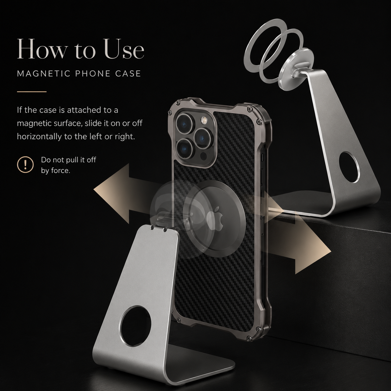Premium iPhone Case Carbon Fiber Metal MagSafe Cover Anti Fall Shockproof Magnetic Back Shell Camera Lens Protection Ultra Thin Protective Case