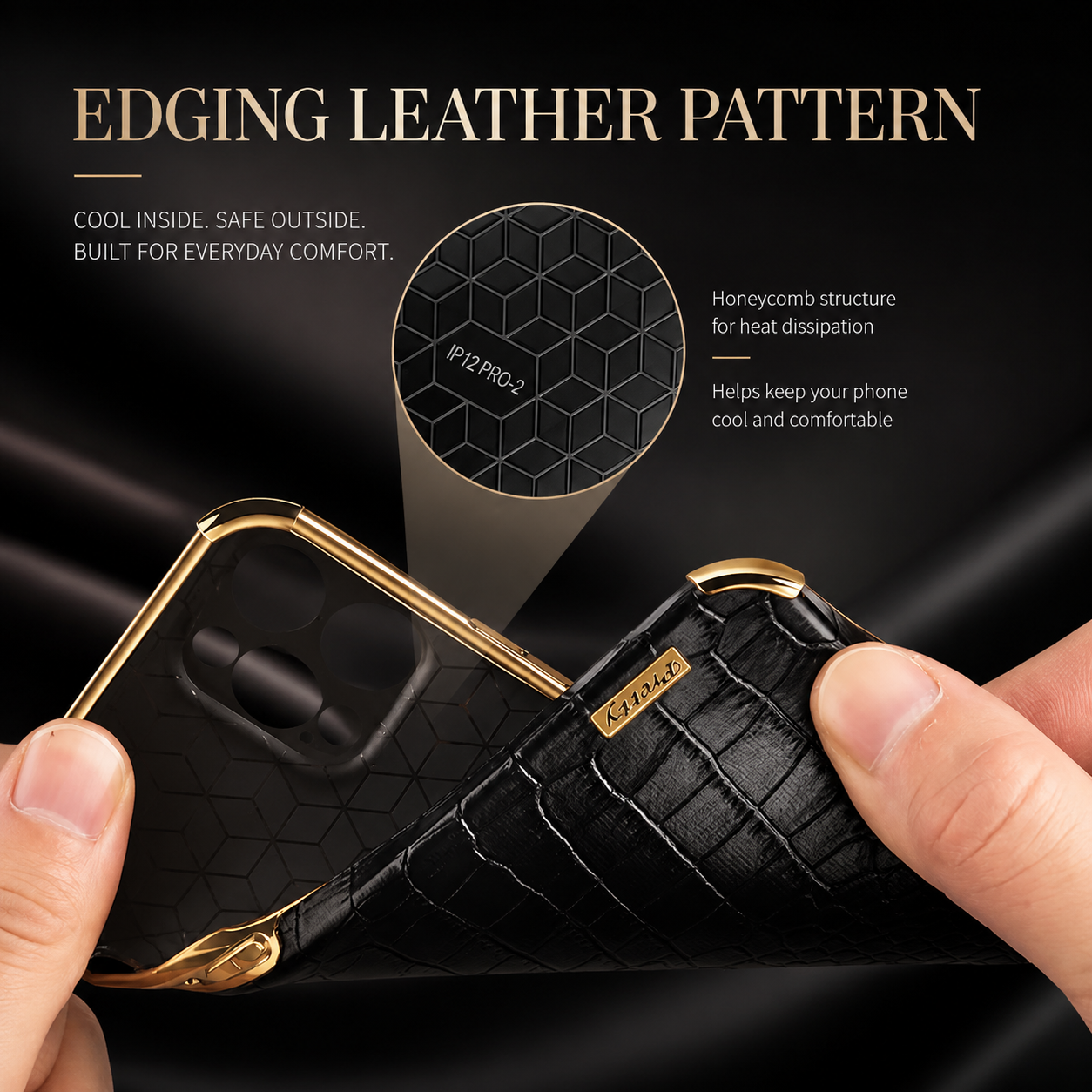 Premium iPhone Case Crocodile Leather Protective Cover Shockproof Camera Lens Protection Anti Scratch Anti Fingerprint Silicone TPU Full Coverage